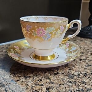 Vintage Teacup and Saucer - Tuscan - Floral